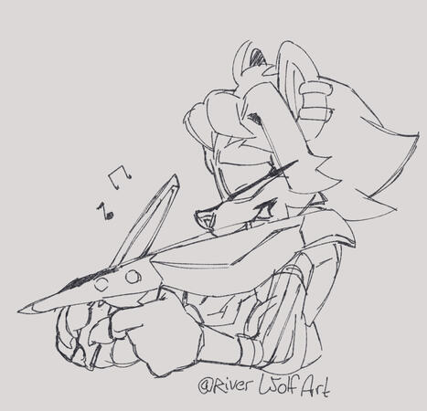 My character, Siren the Dingo, playing a song on her &quot;violin&quot;.